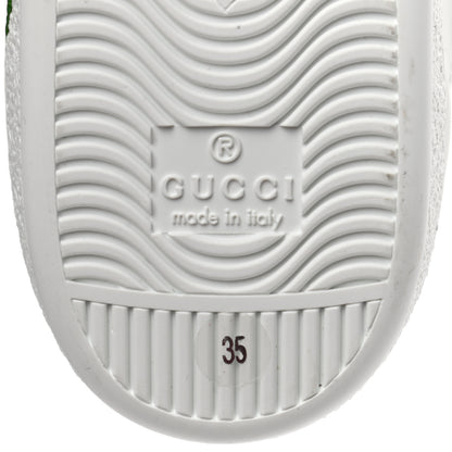 Gucci Calfskin Interlocking G Womens New Ace Sneakers 35 White Red Flame Green 8 of 8