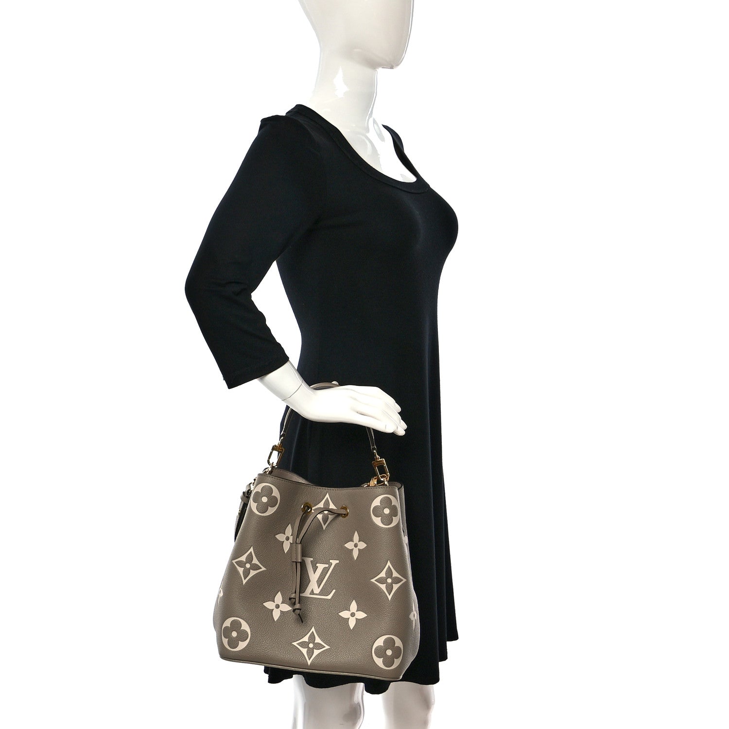 Louis Vuitton Empreinte Monogram Giant Neonoe MM Tourterelle Creme 2 of 8