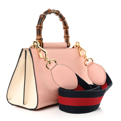 Gucci Nappa Bamboo Web Small Nymphaea Top Handle Bag Perfect Pink Mystic White 3 of 11