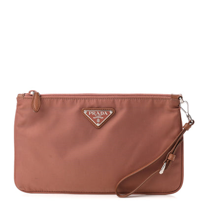 Prada Tessuto Nylon Saffiano Wristlet Papaya 1 of 8