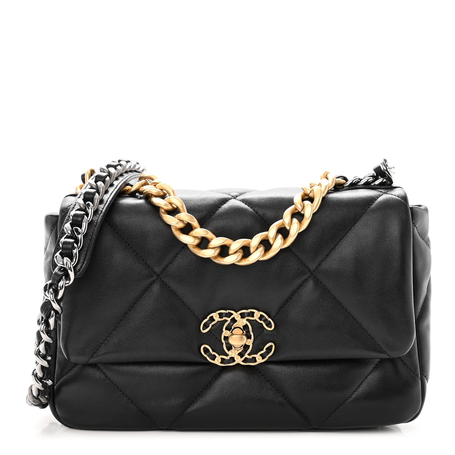 Chanel Lambskin Quilted Medium Chanel 19 Flap Black 1 of 10