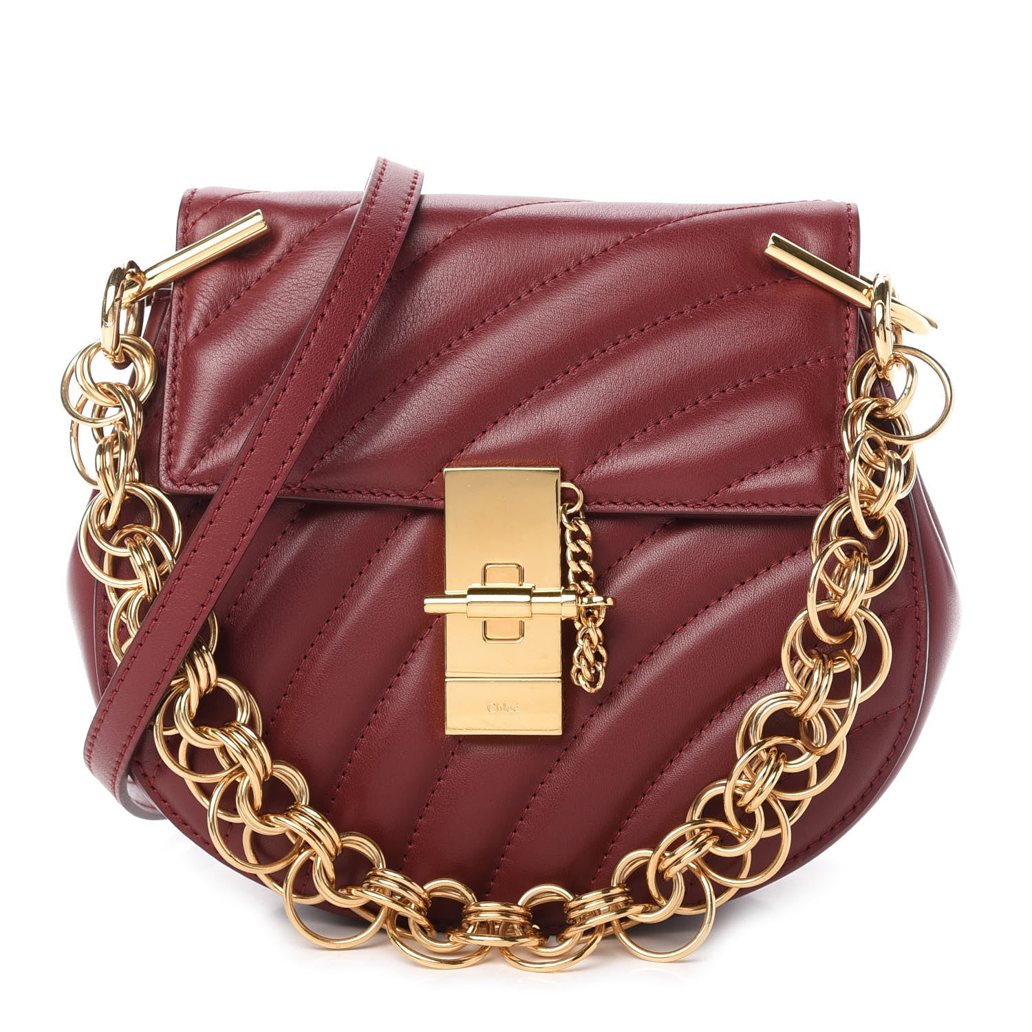 Chloe Calfskin Quilted Mini Drew Bijou Shoulder Bag Plum Purple 1 of 10