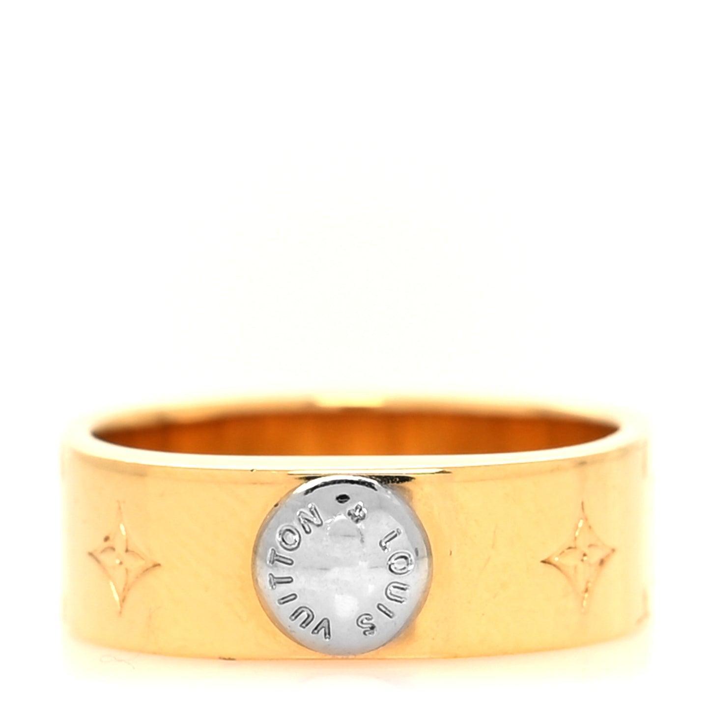 Brass Monogram Engraved Nanogram Ring S Gold