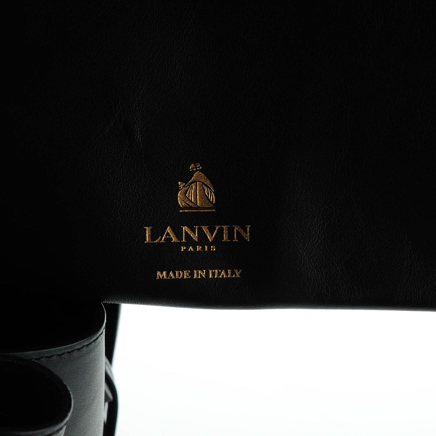 LANVIN Smooth Calfskin Small Fringe Shopper Tote Black