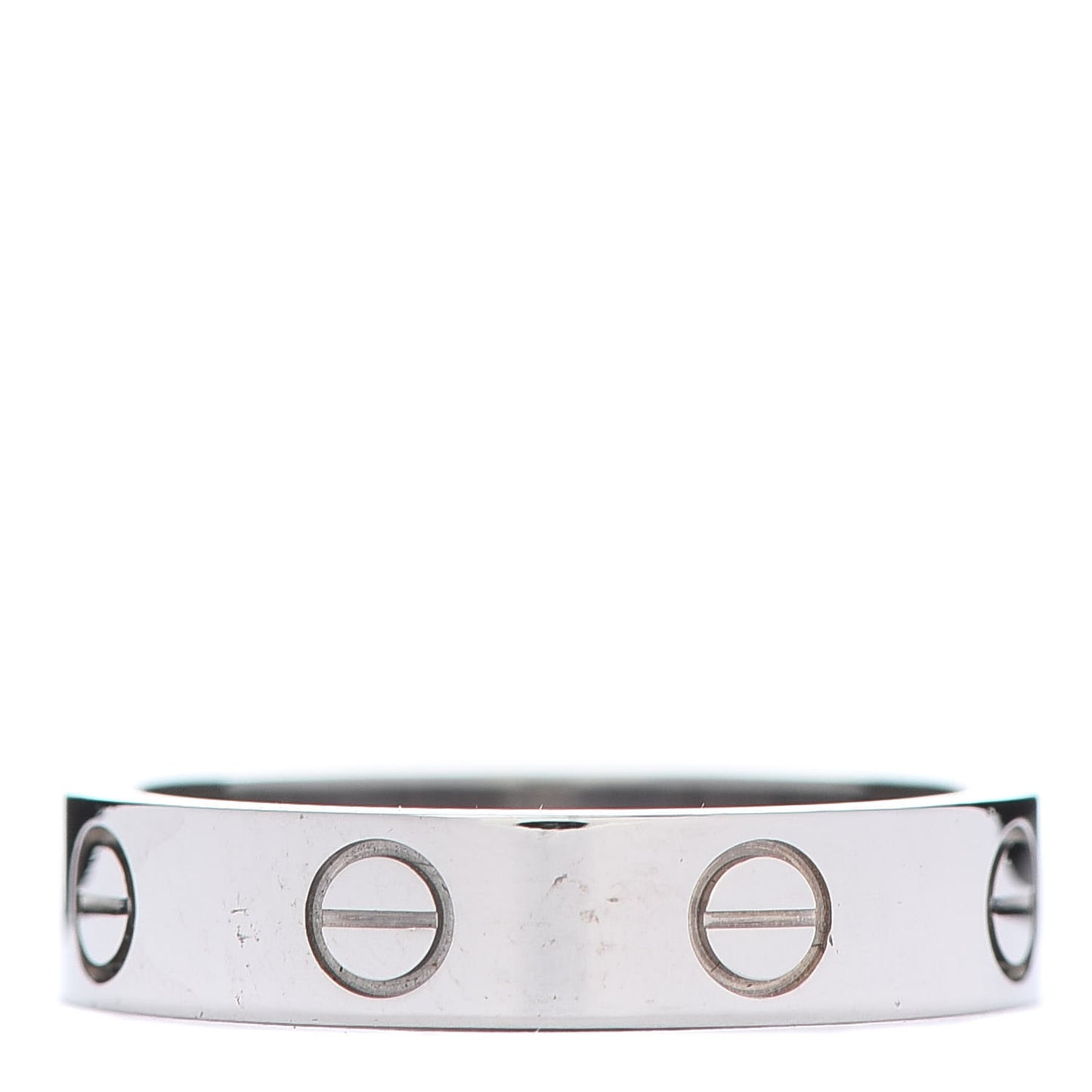 18K White Gold Diamond 4mm LOVE Wedding Band Ring 49 4.75