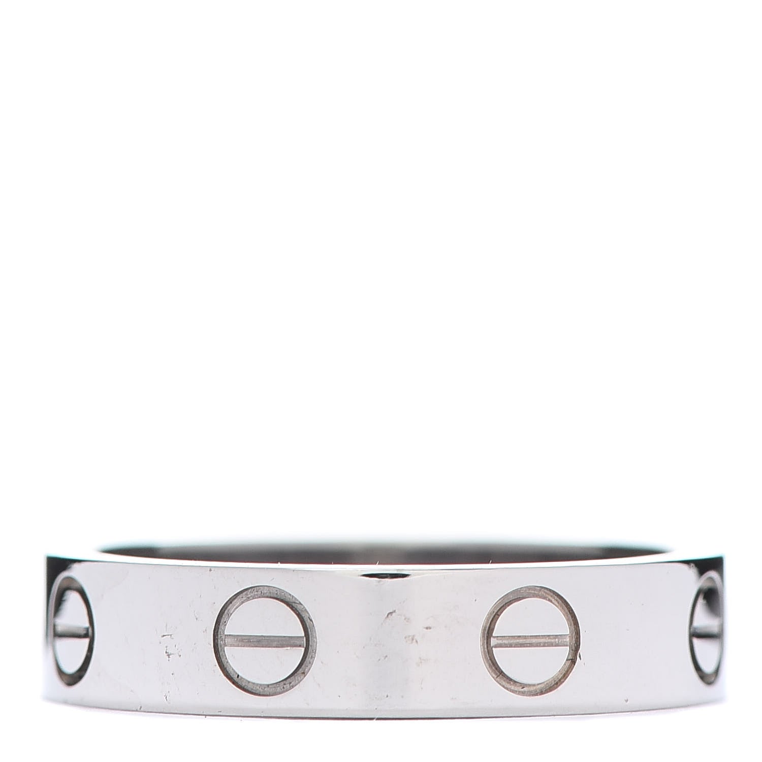 Cartier 18K White Gold Diamond 4mm LOVE Wedding Band Ring 49 4.75 3 of 4