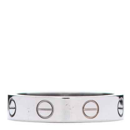 Cartier 18K White Gold Diamond 4mm LOVE Wedding Band Ring 49 4.75 3 of 4