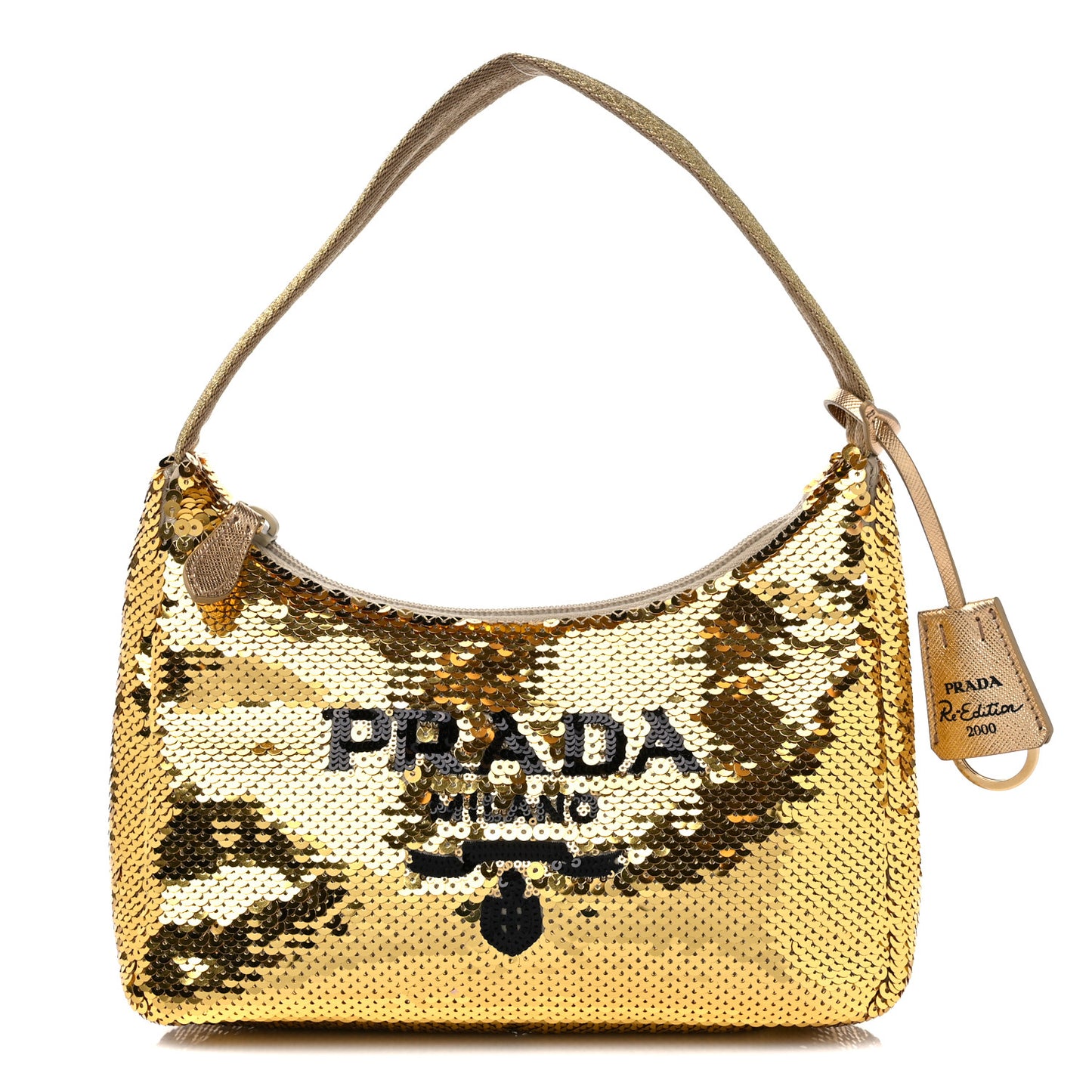 Paillettes Sequin Mini Re-Edition 2000 Bag Platino Black