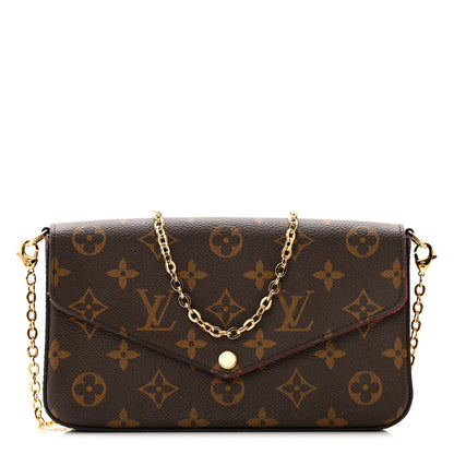 Louis Vuitton Monogram Pochette Felicie Chain Wallet Fuchsia 1 of 12