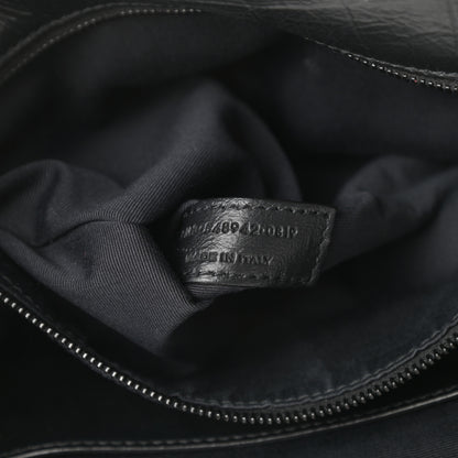 Saint Laurent Crocodile Embossed Lambskin Monogram Medium Niki Chain Satchel Black 8 of 11