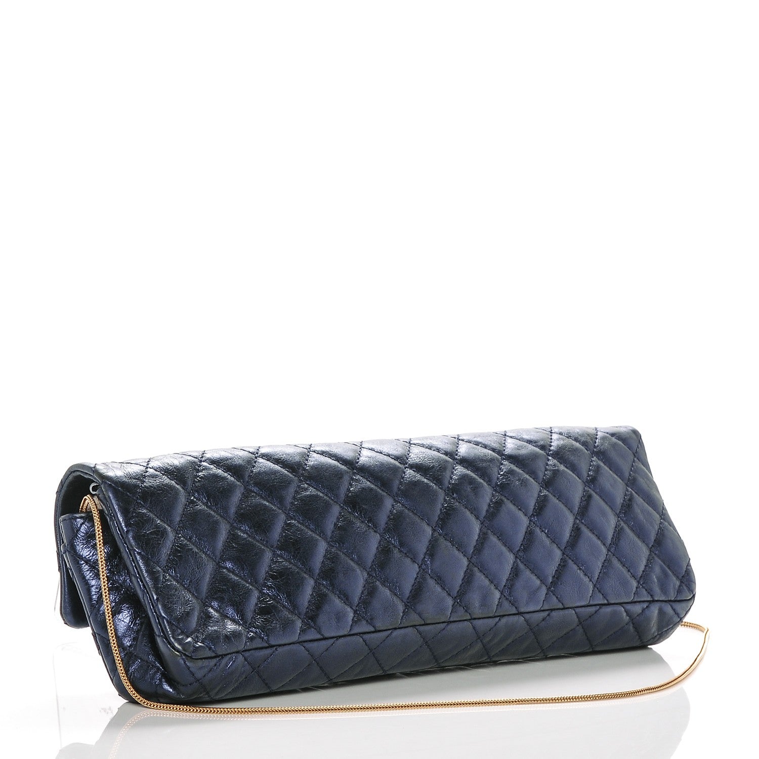 Chanel Metallic Calfskin 2.55 Reissue East West Clutch Blue 3 of 7