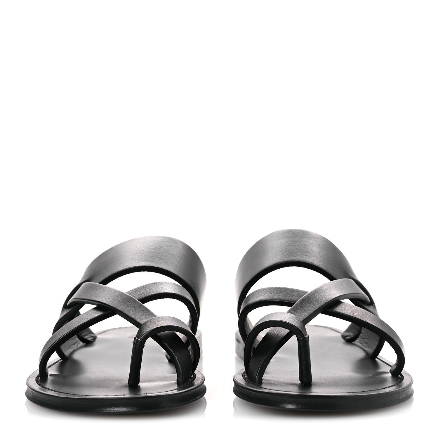 Saint Laurent Calfskin Mens Culver Flat Mules Sandals 41 Black 3 of 12