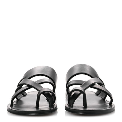 Saint Laurent Calfskin Mens Culver Flat Mules Sandals 41 Black 3 of 12