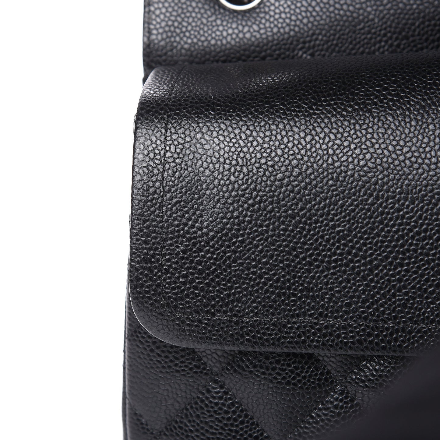 Caviar Quilted Jumbo Double Flap Black