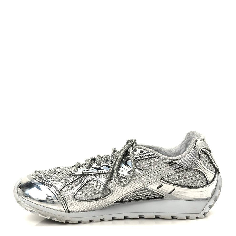 Bottega Veneta Calfskin Fishnet Fabric Orbit Sneakers 39 Silver 1869473 ...