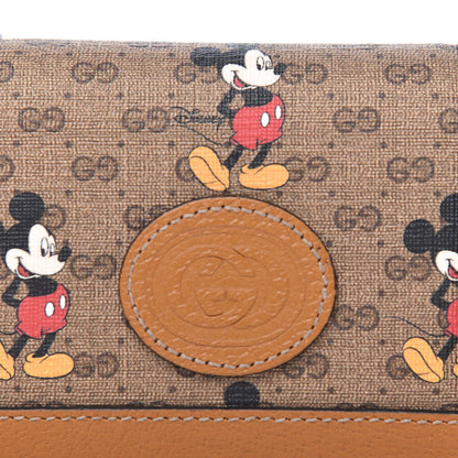 Gucci X DISNEY Mini Vintage GG Supreme Monogram Mickey Mouse Card Holder Wallet Beige Vintage Sun Oil 8 of 9