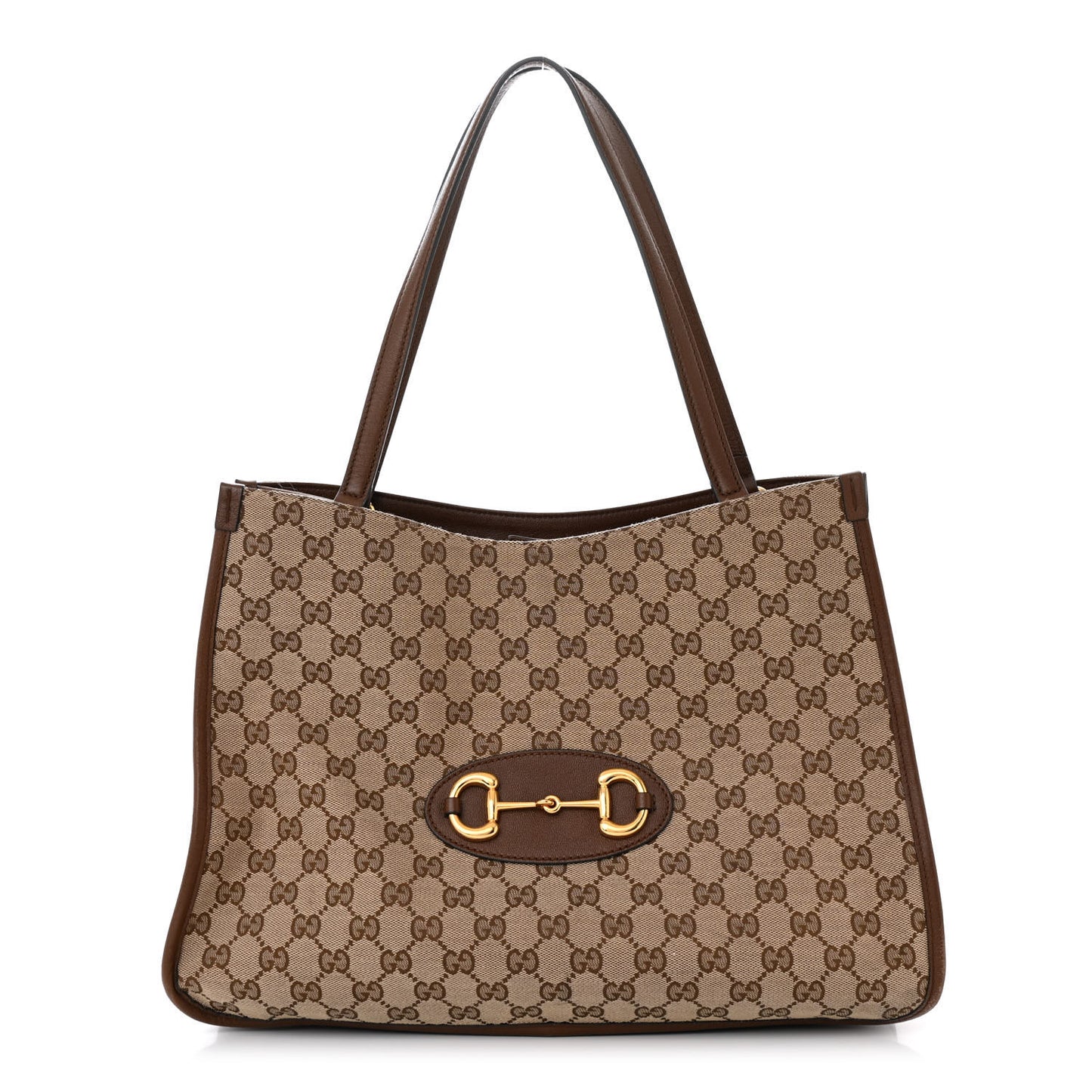 Monogram Horsebit 1955 Tote Bag Beige Brown Sugar