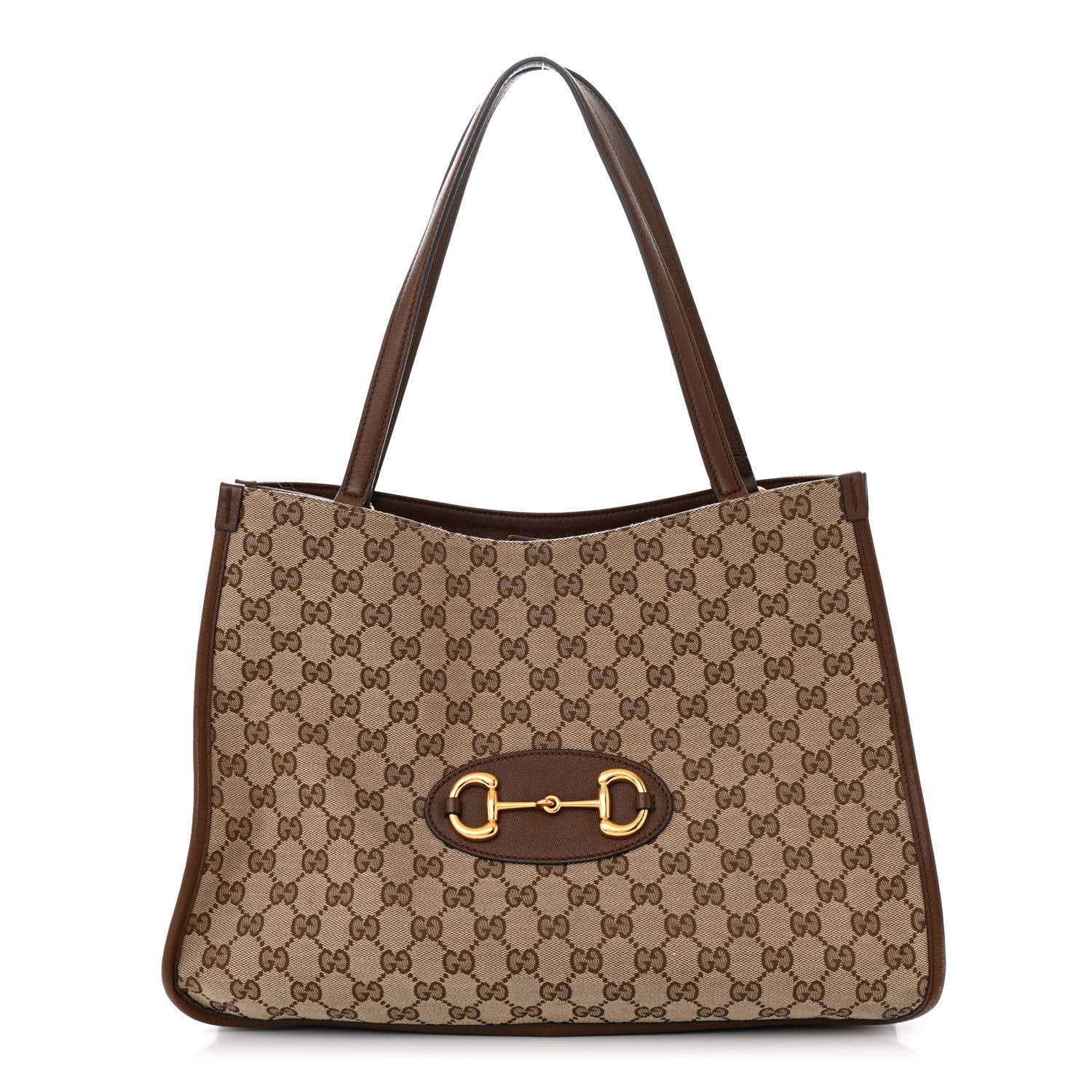 Gucci Monogram Horsebit 1955 Tote Bag Beige Brown Sugar 1 of 12