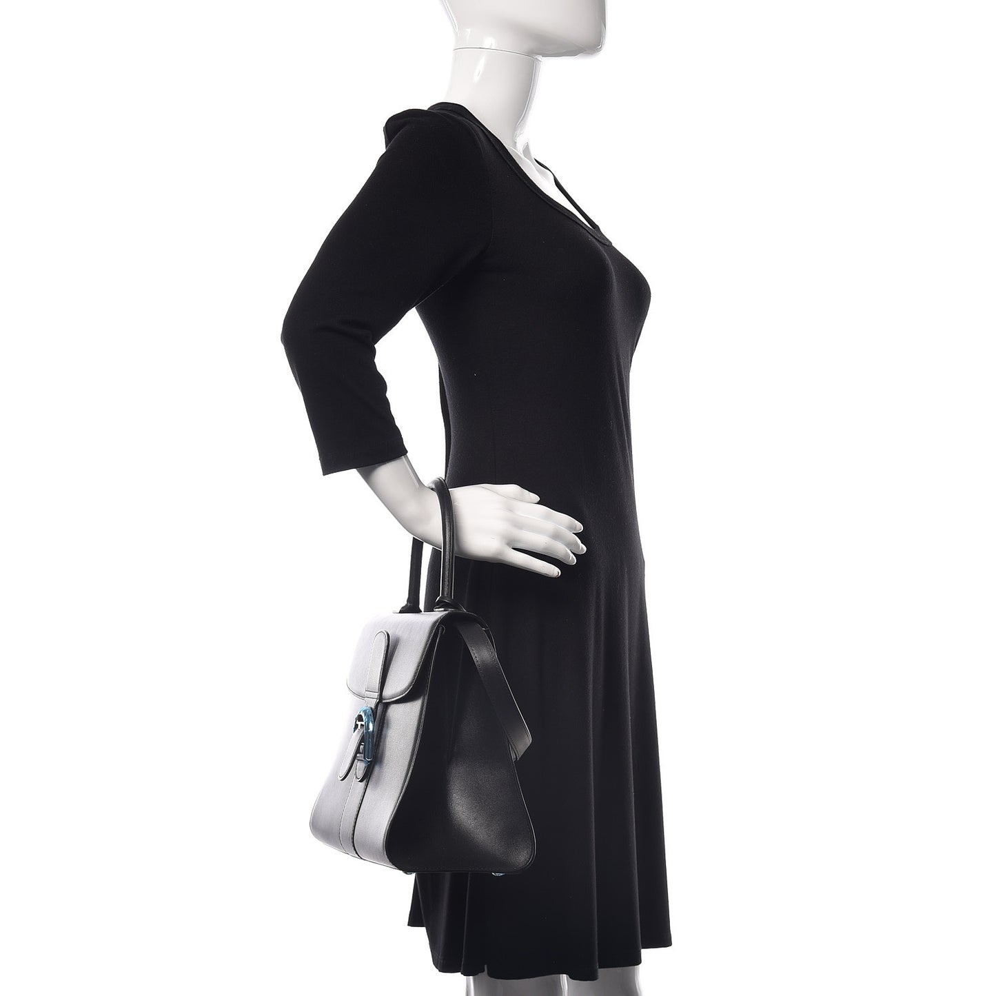 Box Calfskin MM Brillant Satchel Black