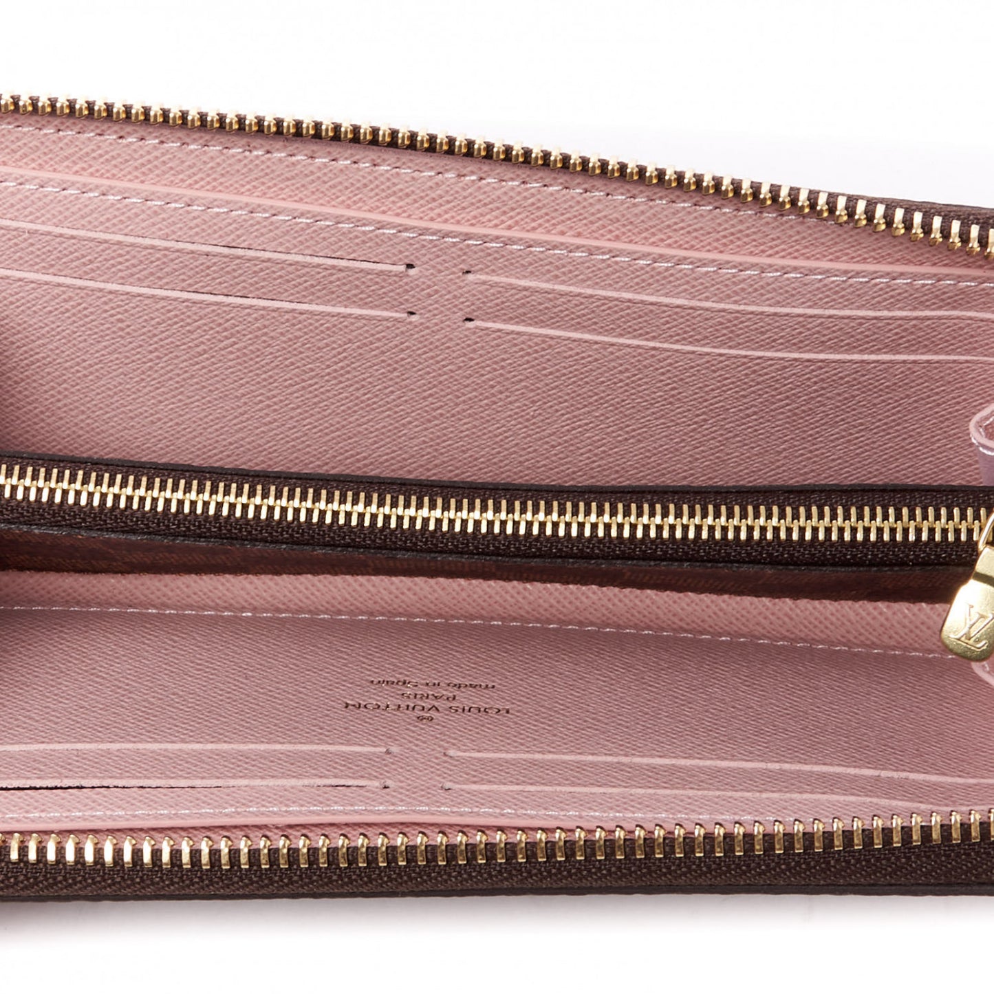 Damier Ebene Clemence Wallet Rose Ballerine