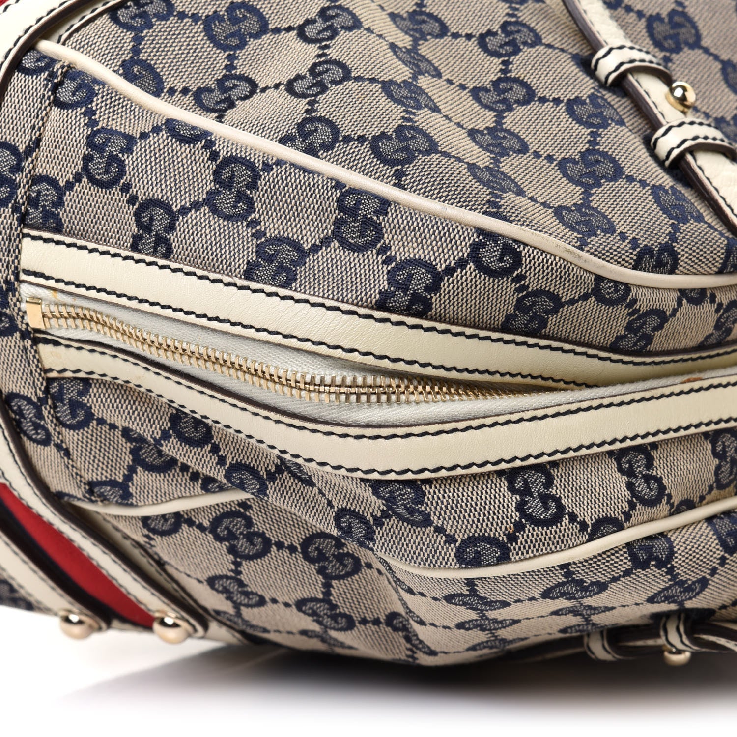 Gucci Monogram Vintage Web Signature XL Bowler White 14 of 15