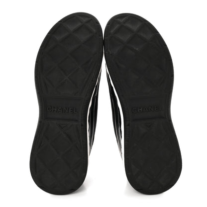 Chanel Velvet Calfskin Mixed Fibers CC Sneakers 41 Black 5 of 10