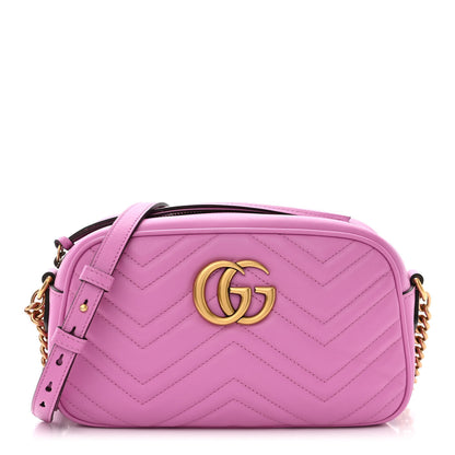 Gucci Calfskin Matelasse Small GG Marmont Chain Shoulder Bag Candy Mousse 1 of 10