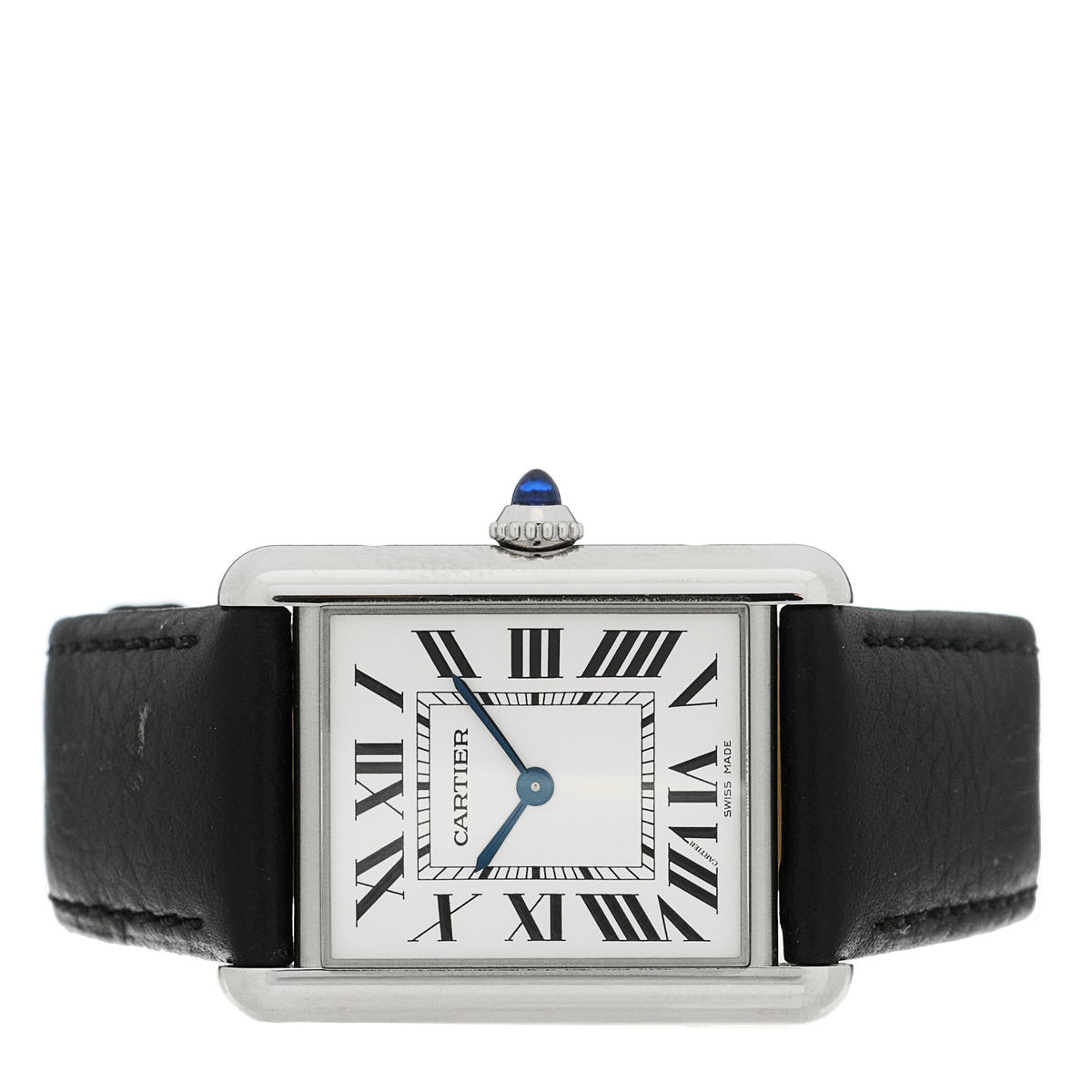Cartier Stainless Steel Calfskin 25mm Must de Cartier Tank Quartz Watch 2 of 5