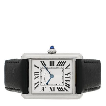 Cartier Stainless Steel Calfskin 25mm Must de Cartier Tank Quartz Watch 2 of 5