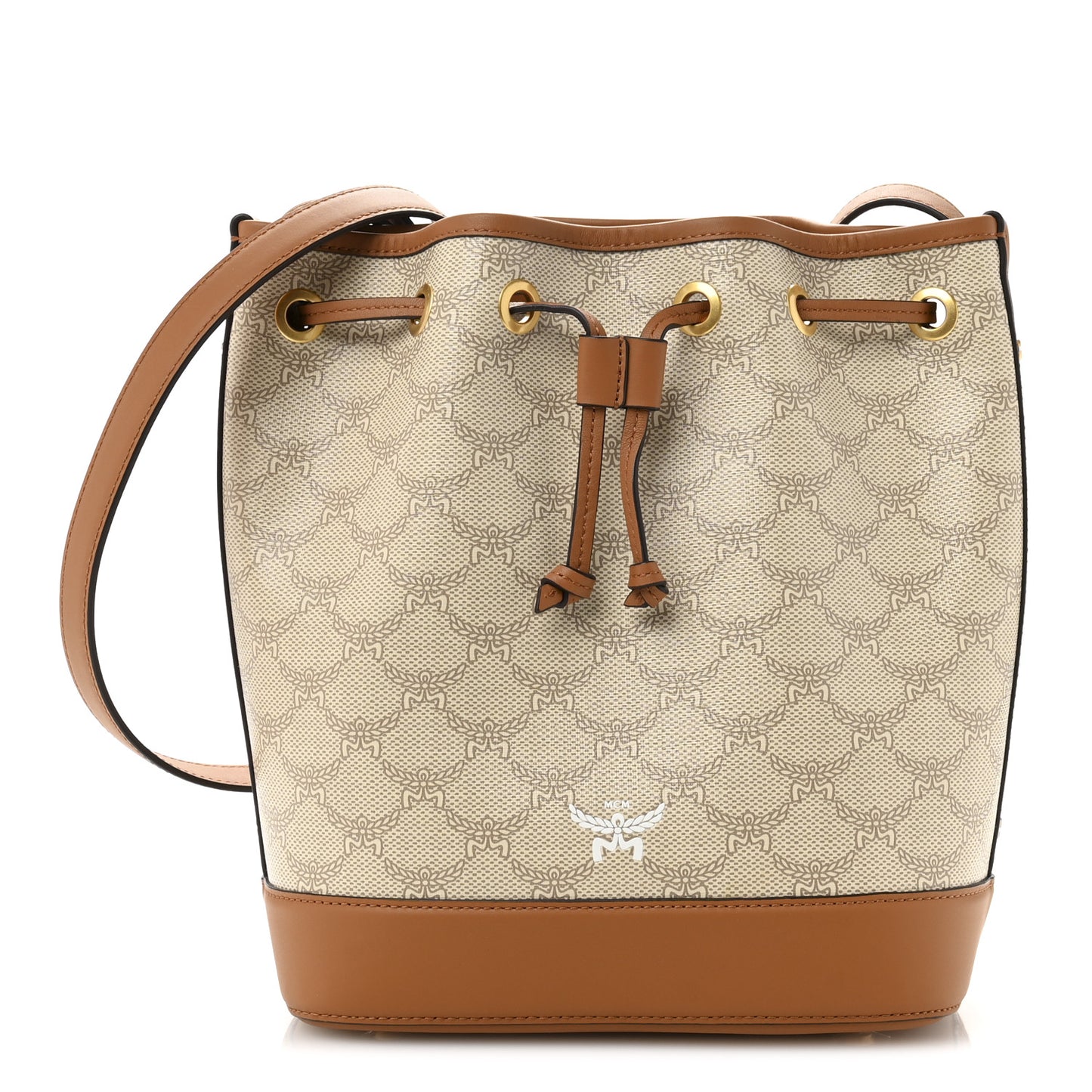 Lauretos Spanish Calfskin Medium Himmel Drawstring Bucket Bag Oatmeal