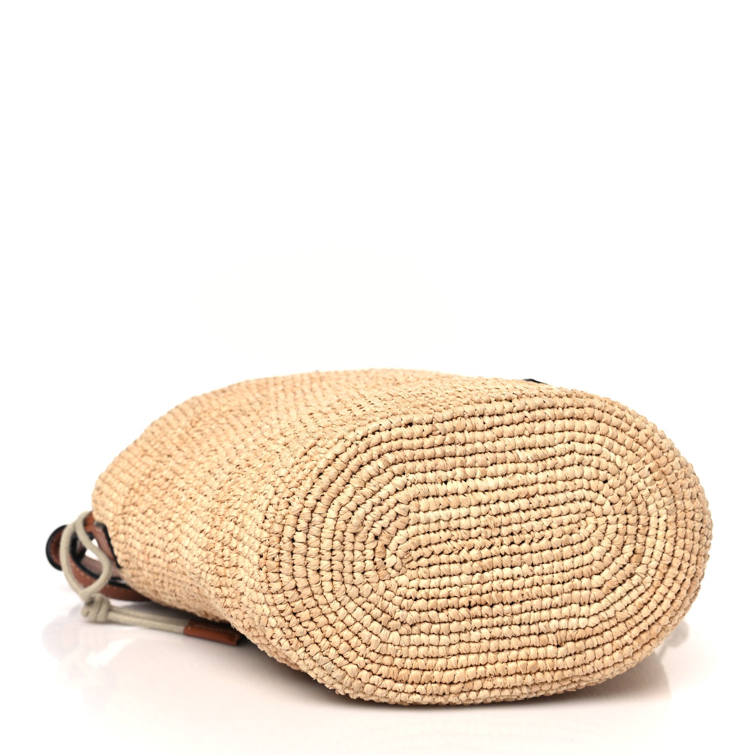 Loewe Calfskin Raffia Anagram Paulas Ibiza Pochette Bag Natural Tan 4 of 9