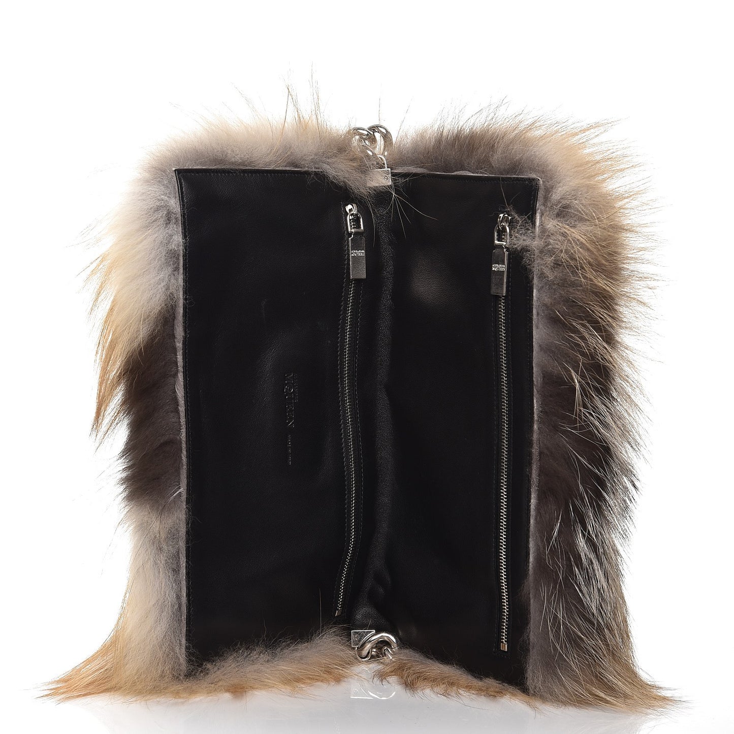 Fox Fur Folded Clutch Natural