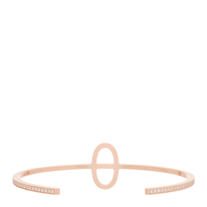 Hermes 18K Rose Gold Diamond Chaine d'Ancre Contour Cuff Bracelet SH 2 of 4