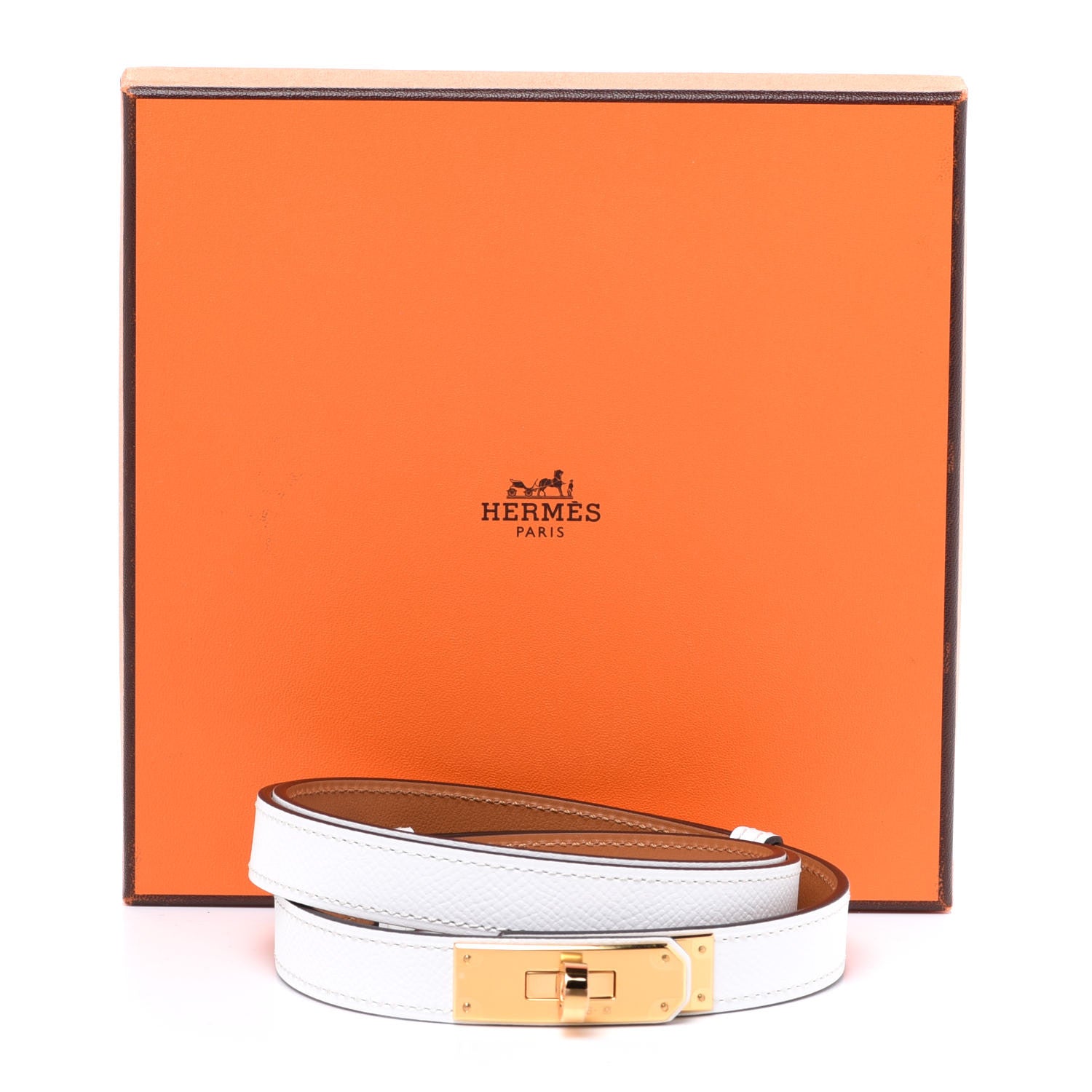 Hermes Epsom Kelly Belt White 6 of 6