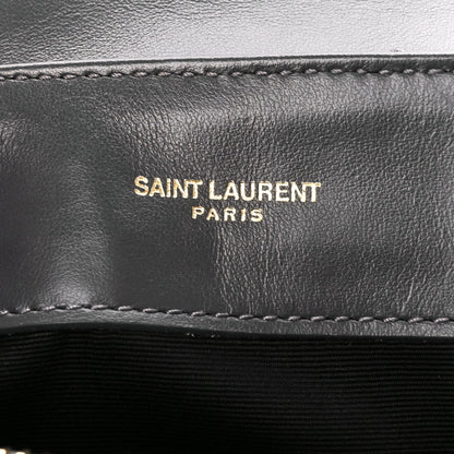 Saint Laurent Calfskin Y Quilted Monogram Small Loulou Chain Satchel Storm 6 of 11