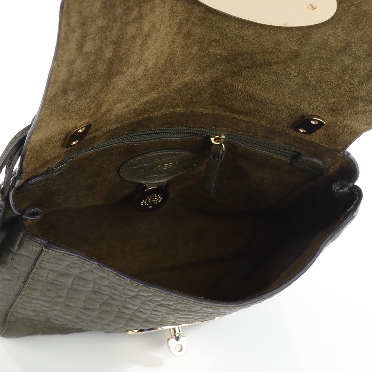 Mulberry Nappa Crocodile Embossed Small Lily Nettle Green 5 of 7