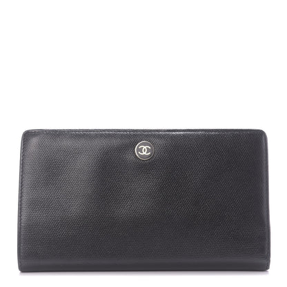 Chanel Grained Calfskin CC Button Yen Wallet Black 1 of 10