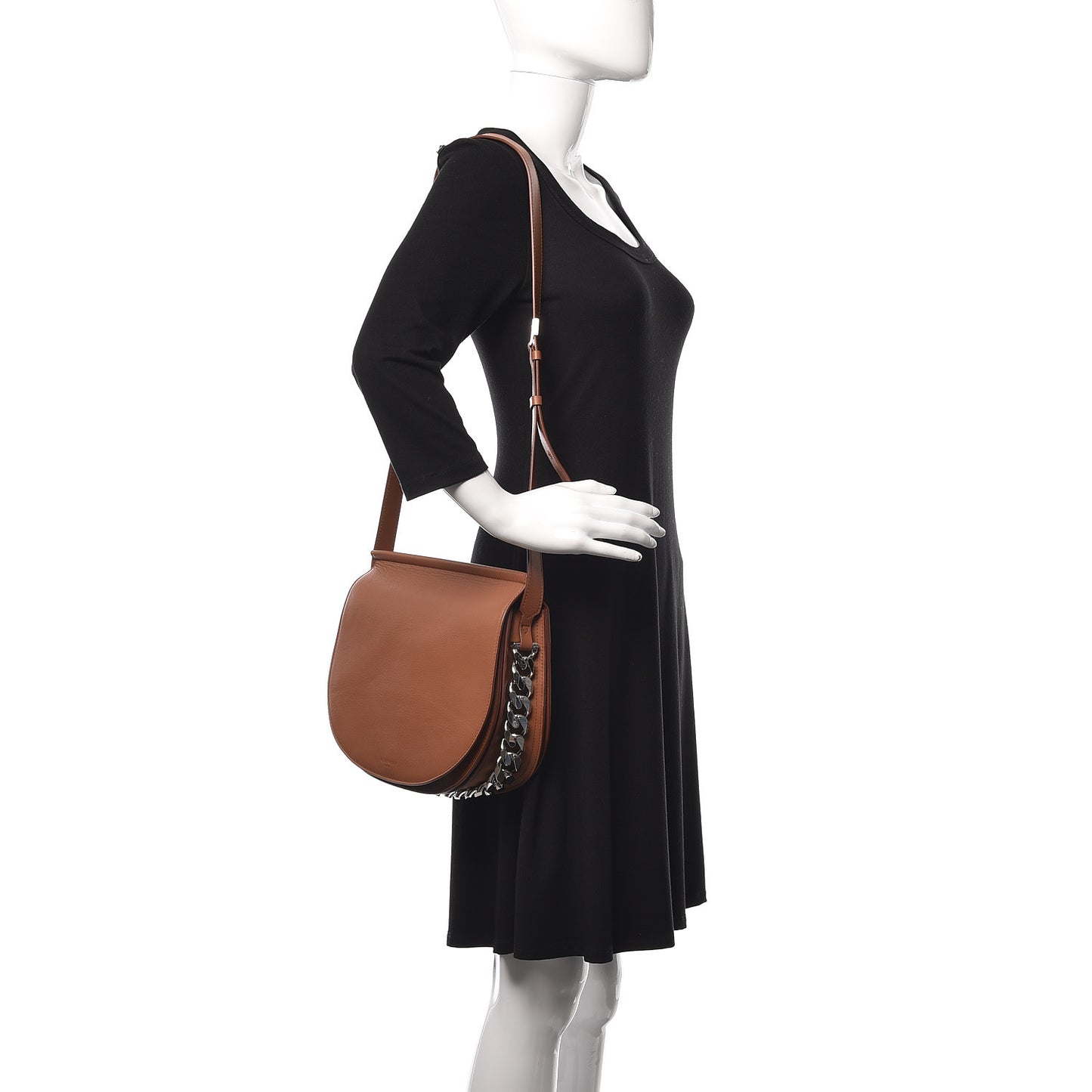 Calfskin Infinity Saddle Bag Cognac