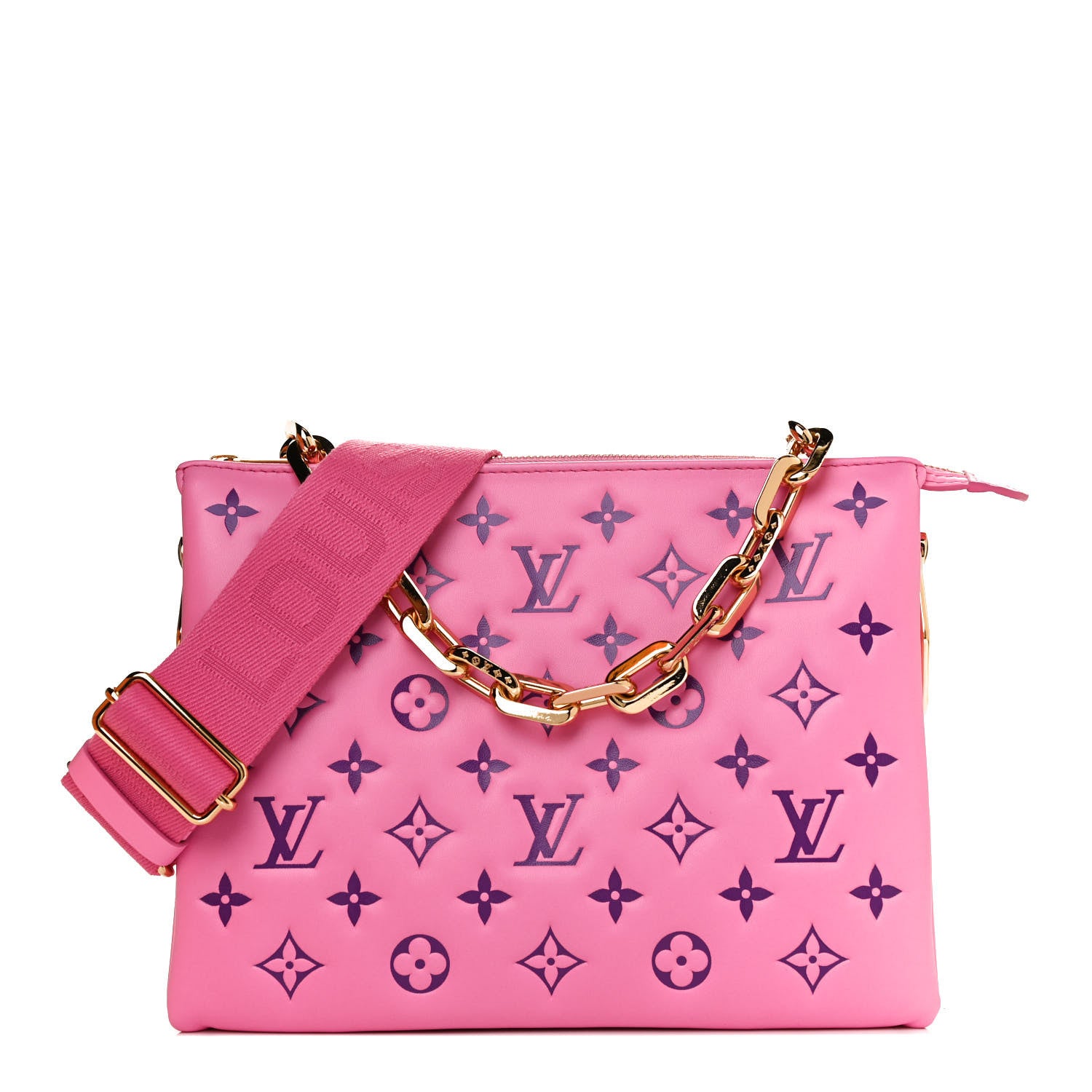 Louis Vuitton Lambskin Embossed Monogram Vuittamins Coussin PM Rose Violet 1 of 10