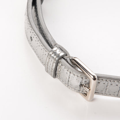 Christian Dior Metallic Patent Micro-Cannage Small Diorama Flap Bag Silver 20 of 25