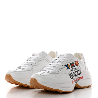 Gucci Calfskin Worldwide Womens Rhyton Sneakers 35.5 Great White 3 of 9