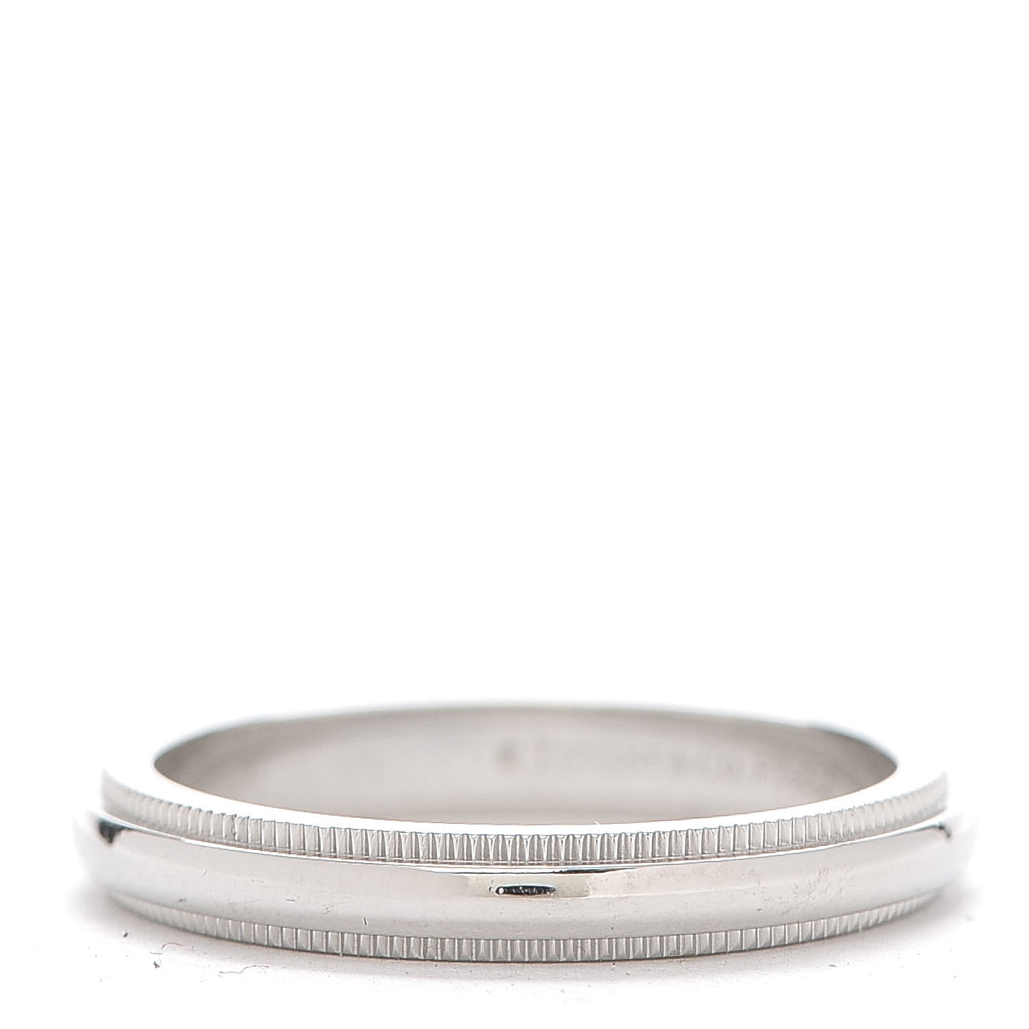 Tiffany Platinum 3mm Milgrain Wedding Band Ring 54 7 1 of 4