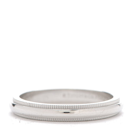 Tiffany Platinum 3mm Milgrain Wedding Band Ring 54 7 1 of 4