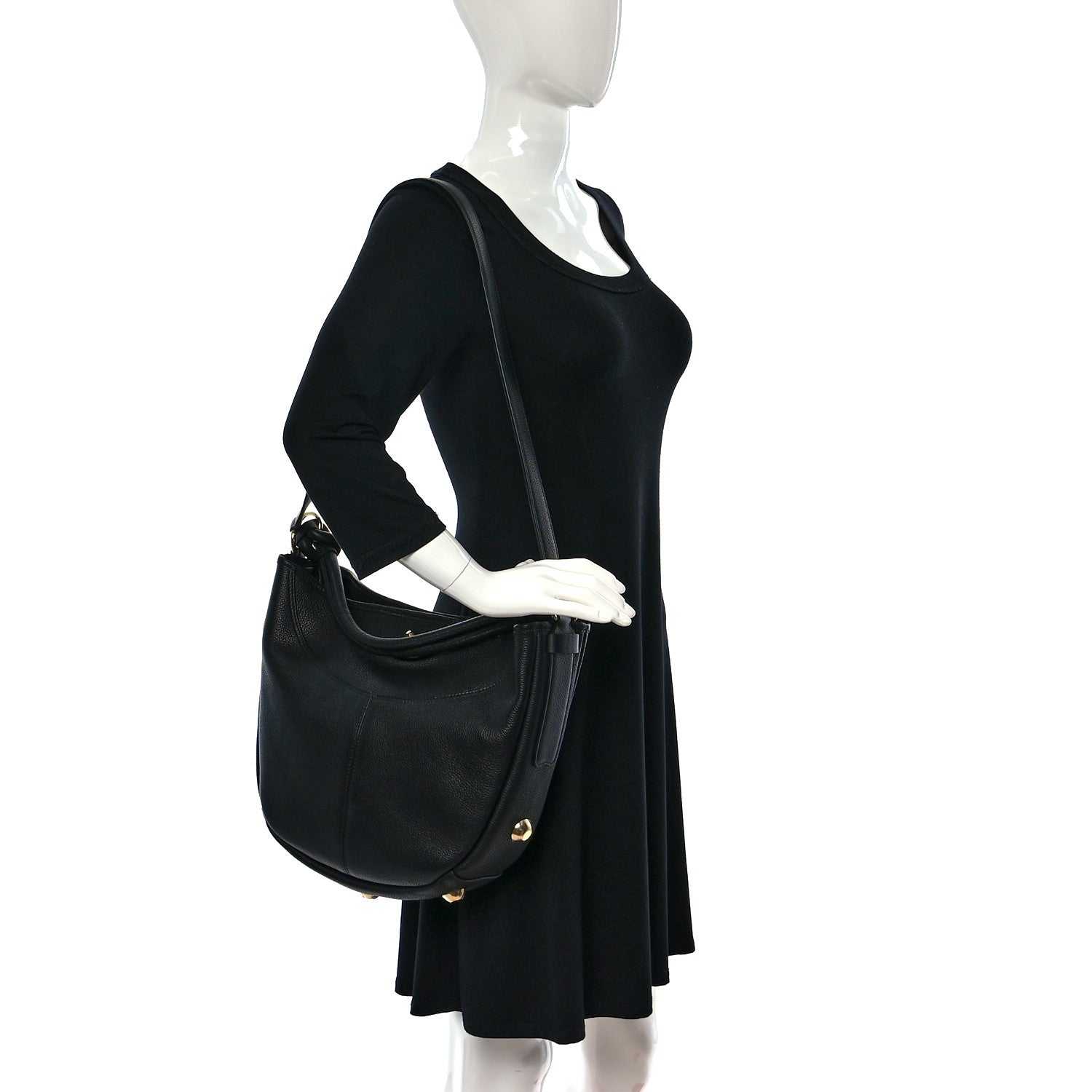 Salvatore Ferragamo Calfskin Glam Hobo Black 2 of 8