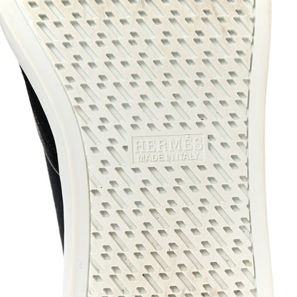 Hermes Canvas Embroidered Innocent Sneakers 37 Black 7 of 9
