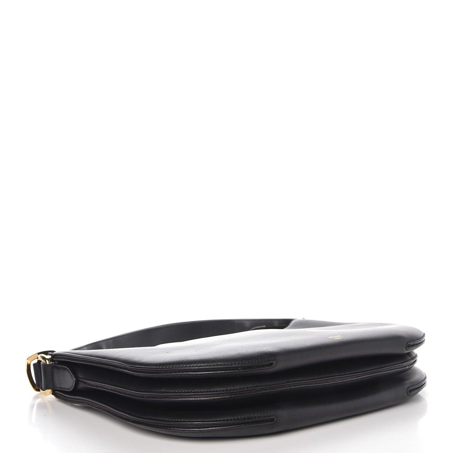 Smooth Calfskin Medium Saddle Bag Black