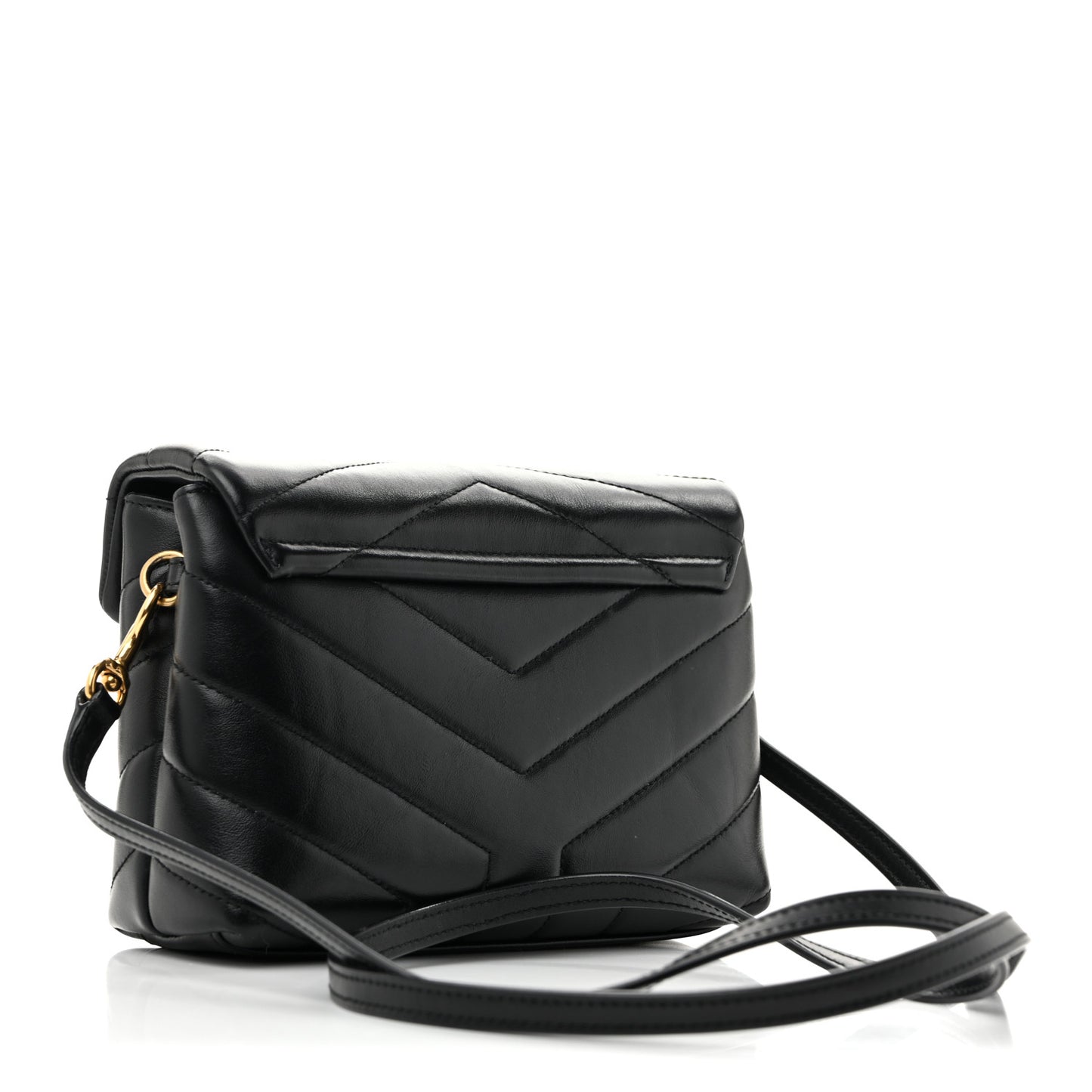 Calfskin Y Quilted Monogram Toy Loulou Crossbody Bag Black