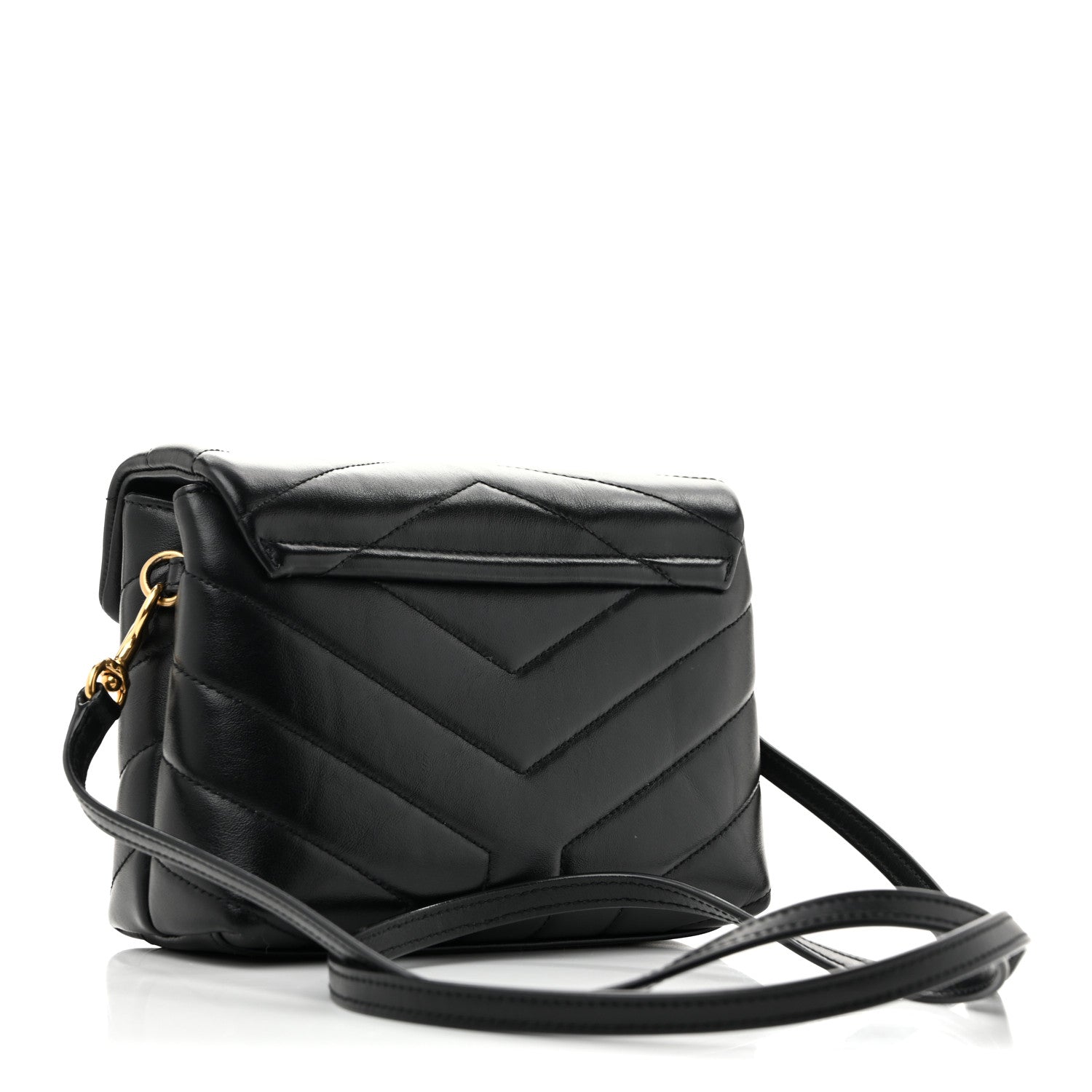 Saint Laurent Calfskin Y Quilted Monogram Toy Loulou Crossbody Bag Black 3 of 12