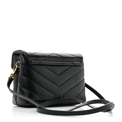 Saint Laurent Calfskin Y Quilted Monogram Toy Loulou Crossbody Bag Black 3 of 12