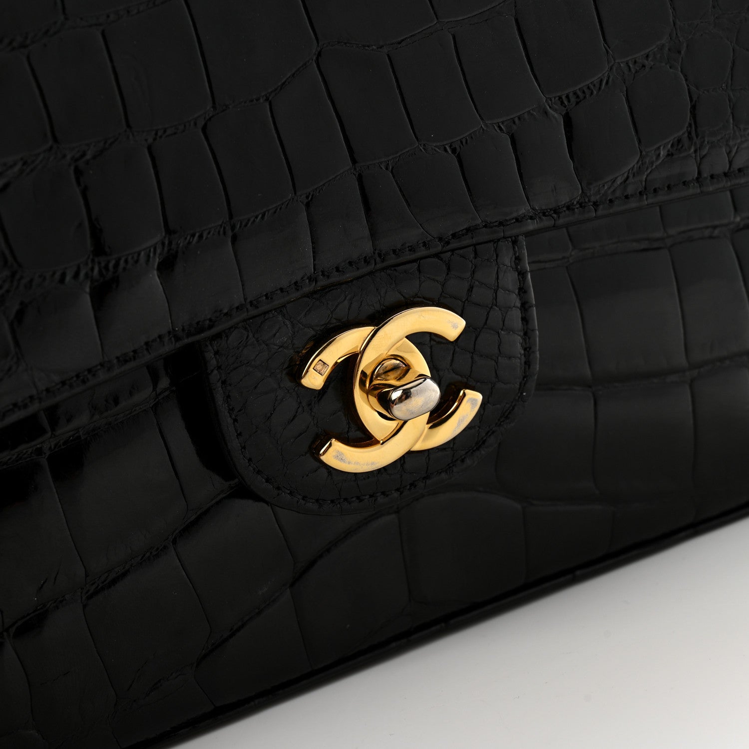 Chanel Alligator Medium Double Flap Black 12 of 15